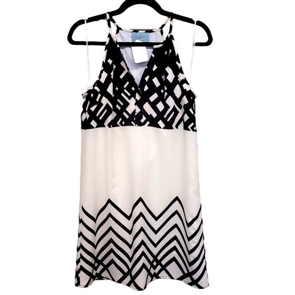 Skies are blue dress black and white size small - Picture 1 of 2